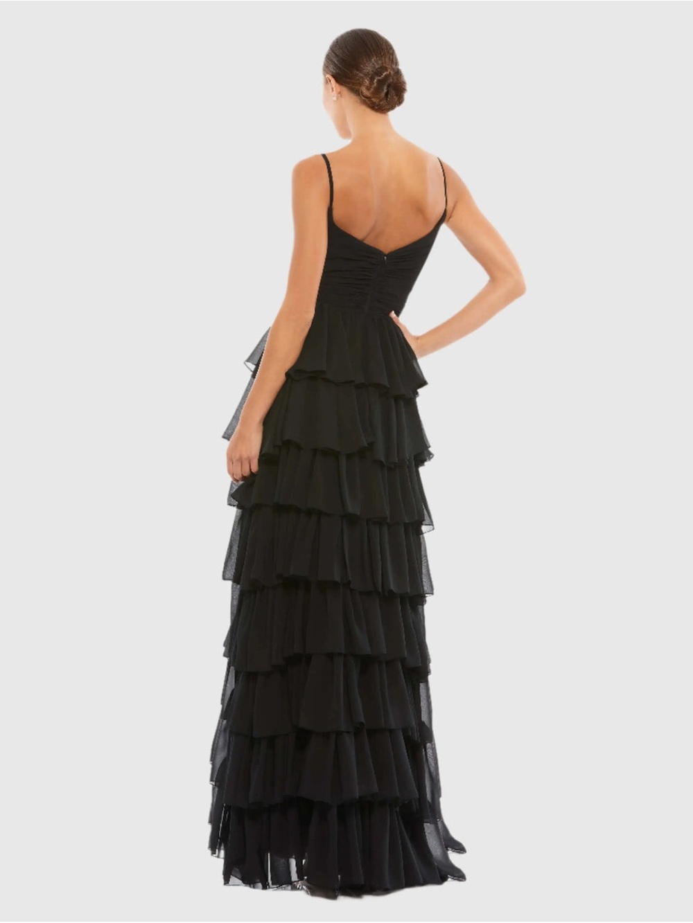 Mac Duggal Leena Sleeveless Tiered Ruffle Gown Size 6 - Picture 2 of 15